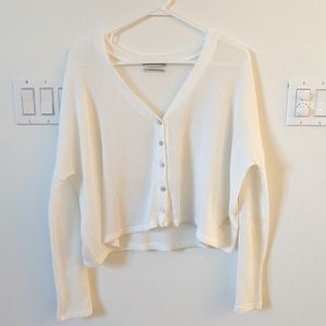 White stretchy urban outfitters button up